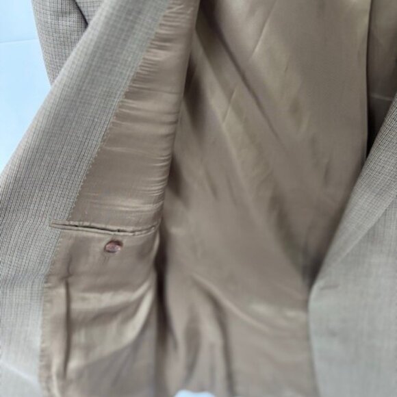 Ralph Lauren 44L Sport Coat Brown Blue Silk Wool Blazer Glen Check Classic Smart - Picture 6 of 9